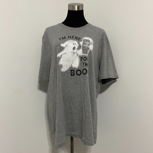 Life Is Good Other - Life Is Good Ghost Here For The Boos Booze Beer Drinks Halloween Crusher Tee